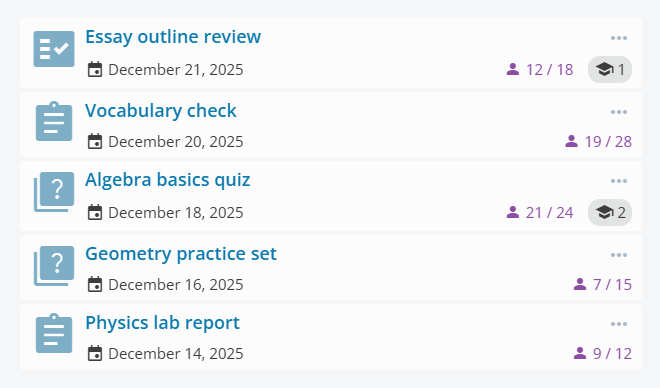 Course view with lesson list and mixed content