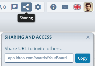 An image showing how to share your board